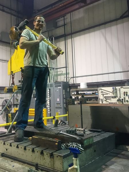 Edward Rook, owner of Fast Eddy's Trees as a machinist in 2015