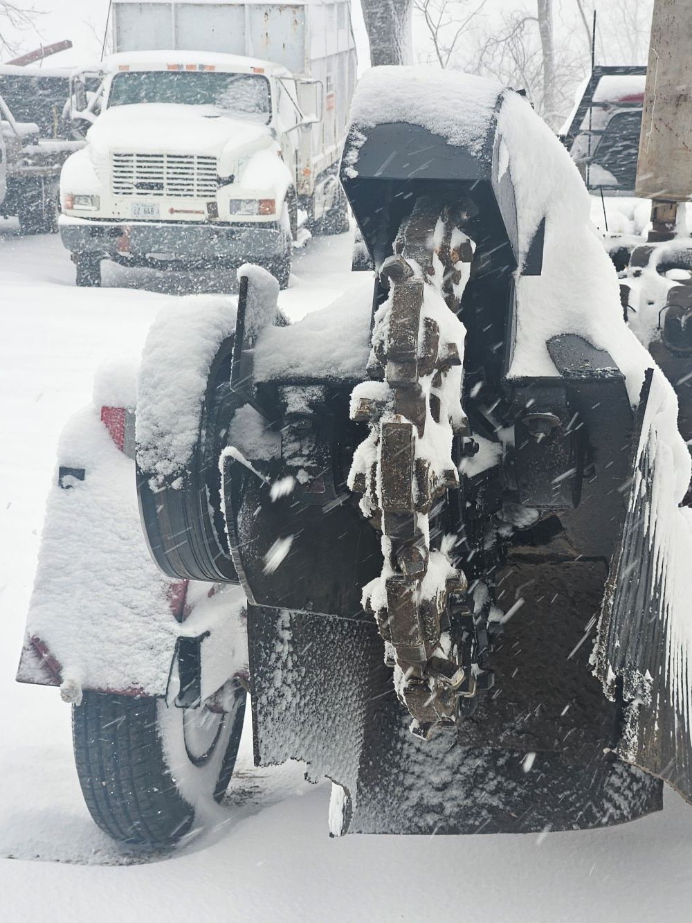 Snowy Day Stump Grinding